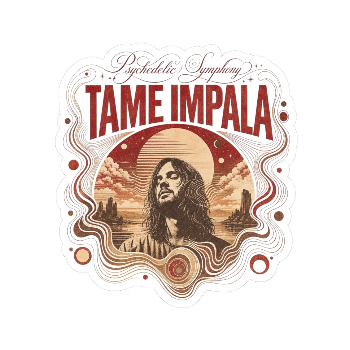 Tame Impala "Psychedelic Symphony" Sticker - alternate angle 1, merchandise