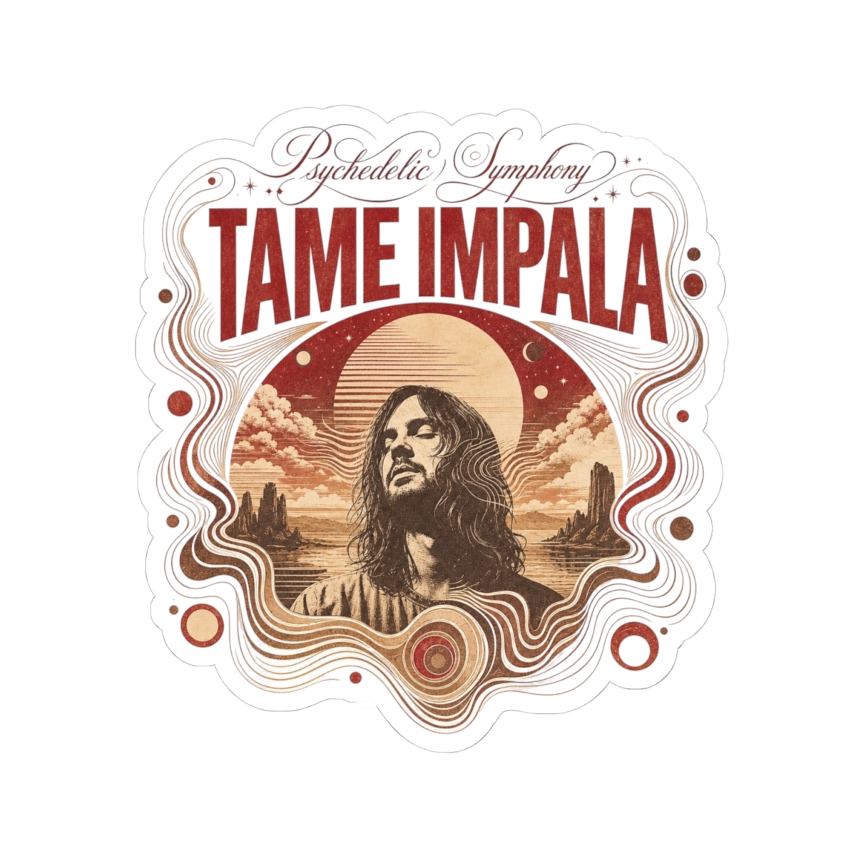 Tame Impala "Psychedelic Symphony" Sticker - alternate angle 2, merchandise